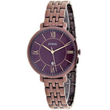 Fossil Jacqueline Wine Dial Ladies Casual Watch ES4100