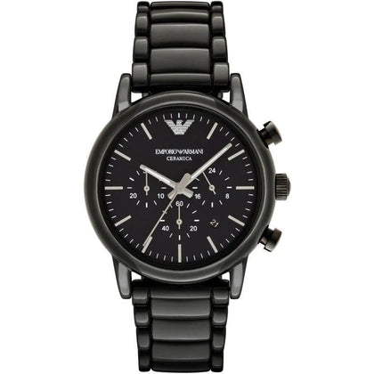 Emporio armani chronograph watch black hotsell