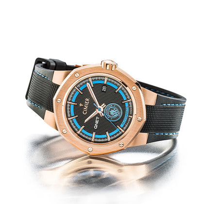 Qnetcity Automatic Watch Rose Gold Cimier man Watch CM2002