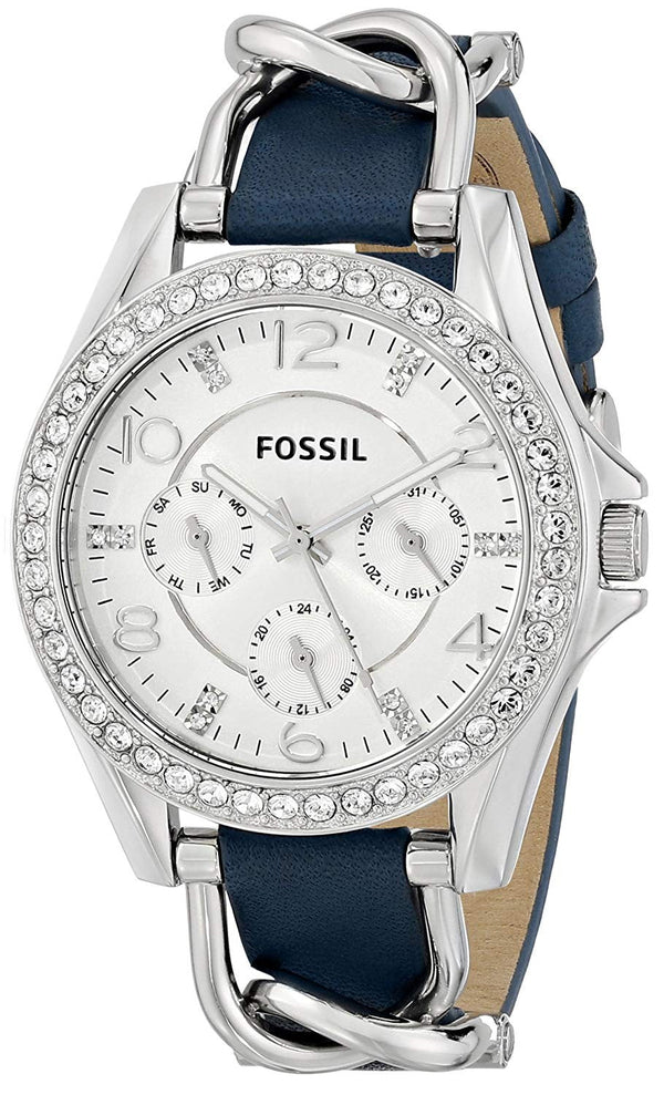 Fossil Women's ES3464 Riley Analog Display Analog Quartz Blue Watch