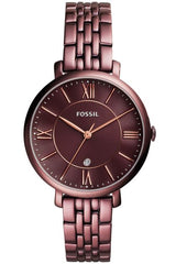 Fossil Jacqueline Wine Dial Ladies Casual Watch ES4100