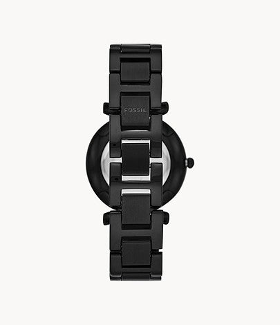 Fossil ES4488 Ladies Watch – Carlie Three-Hand Black Stainless Steel

