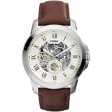 Fossil Men's Automatic Watch, Analog Display and Leather Strap ME3052, Brown Band 