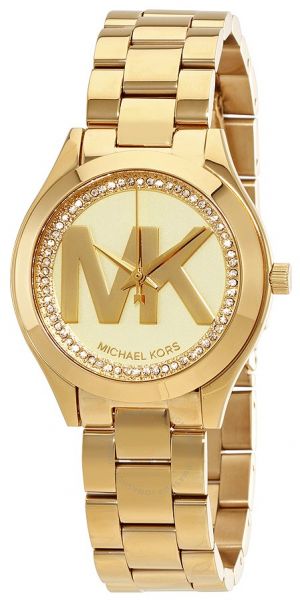 Michael Kors MK3477 Ladies Mini Slim Runway Yellow Gold Watch
